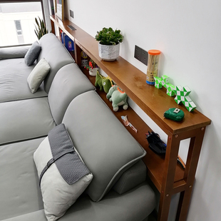 沙发后置物架靠墙长条实木多层书架缝隙架窄桌子床头床尾背柜架子