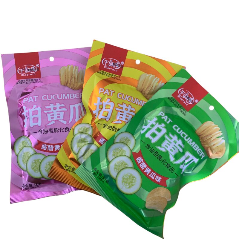 千味缘拍黄瓜膨化食品袋装酱醋黄瓜味休闲 零食小包装露营办公室