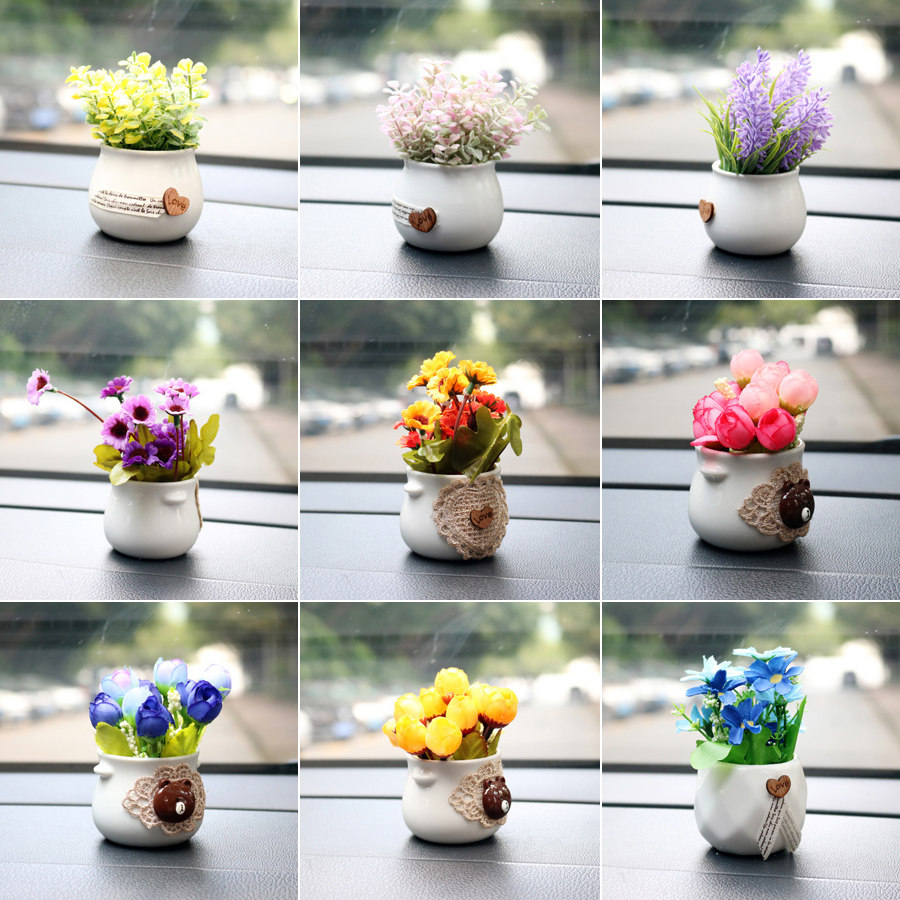 汽车摆件仿真车内装饰植物小盆栽车载用品创意车内装饰品座式摆饰