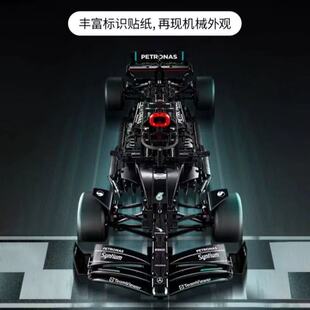 国产积木梅赛德斯奔驰F1积木机械组赛车拼装 大型男孩子玩具 成人版
