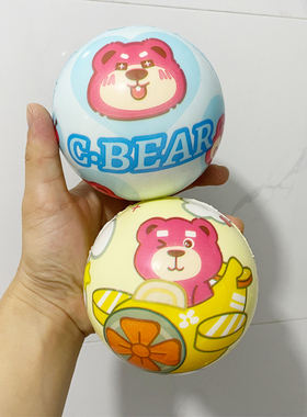 10cm弹力球PU环保材质儿童玩具婴儿宝宝手抓球橄榄球高弹拍拍球