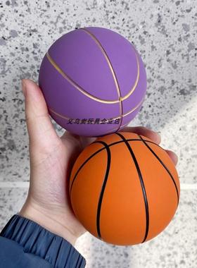 9.5cm迷你橡胶小篮球解压发泄空心弹力球儿童拍拍球亲子益智玩具