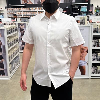 CK男士商务休闲修身弹力短袖衬衫