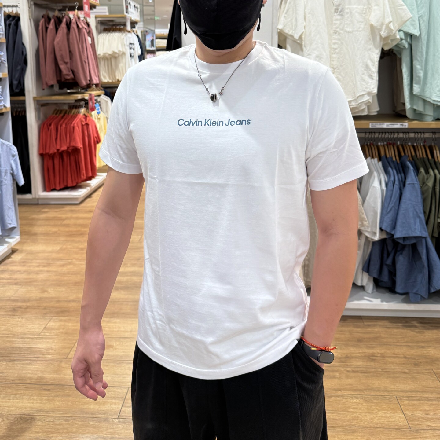 CK男士字母LOGO印花纯棉短袖T恤
