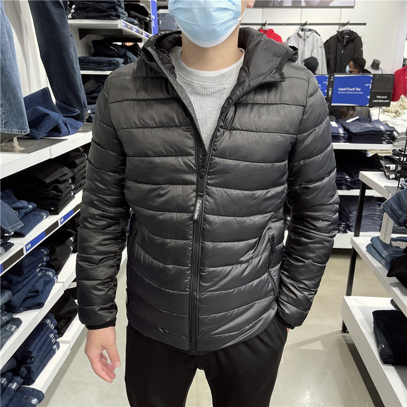 CK轻薄连帽保暖防水棉衣外套