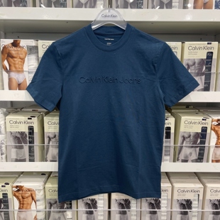 休闲百搭立体LOGO印花纯棉圆领短袖 26夏季 Klein男士 Calvin T恤