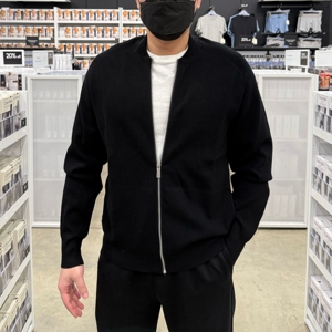 25秋冬新款Calvin Klein/CK 男士休闲纯色棒球领拉链针织开衫外套