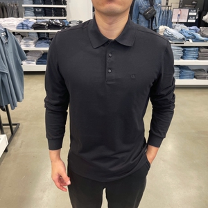 CK/Calvin Klein 男士秋冬新款商务纯色百搭精梳棉修身长袖POLO衫