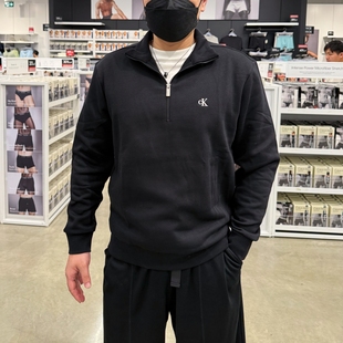 25秋冬新款Calvin Klein CK 男士休闲纯色百搭半拉链套头加绒卫衣