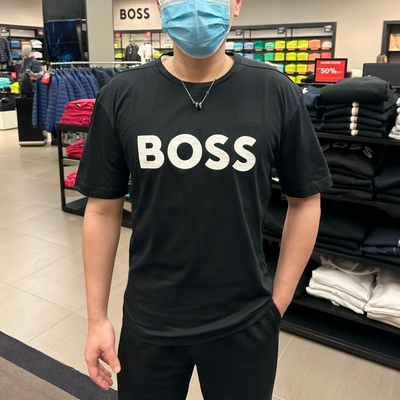 HugoBoss男士印花弹力短袖T恤