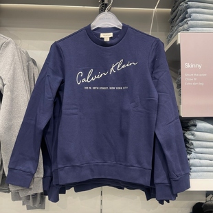 2025秋冬新款Calvin Klein/CK 男士休闲刺绣LOGO圆领加绒套头卫衣