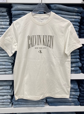 26夏季新款CK Calvin Klein男士休闲纯棉透气LOGO印花圆领短袖T恤