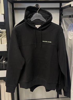 25秋冬Calvin Klein/CK 男士休闲百搭立体LOGO印花连帽套头卫衣