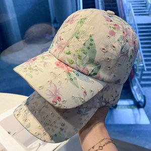 刺绣印花棒球帽女夏季复古风