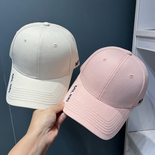 韩系硬顶鸭舌帽子女2025新款显脸小大帽檐遮颧骨加大头围棒球帽潮