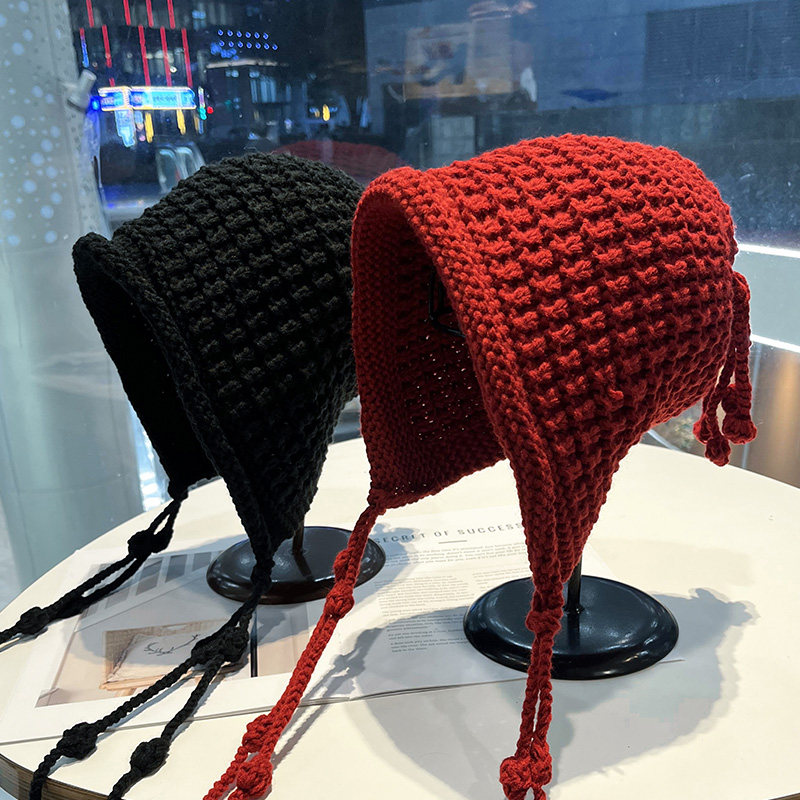 韩版新款手工编织帽子女秋冬针织护耳帽保暖遮脸毛线帽显脸小冷帽,服饰配件/皮带/帽子/围巾,帽子,淘宝优惠券,粉丝福利购,淘宝优惠卷