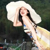 帽子女可折叠大沿遮阳帽户外太阳帽出游防晒沙滩帽防紫外线渔夫帽