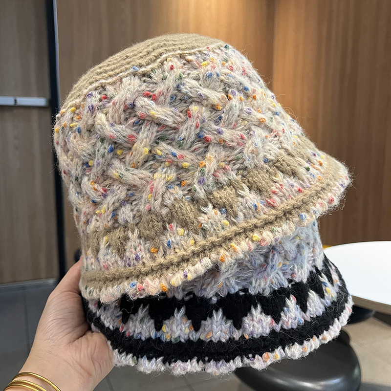 2025新款盆帽百搭女秋冬手工钩花