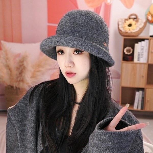 百搭卷边显脸小素颜盆帽