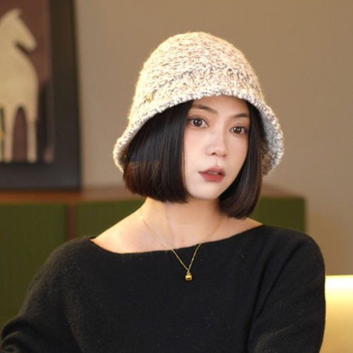韩系混色针织渔夫帽女保暖显脸小