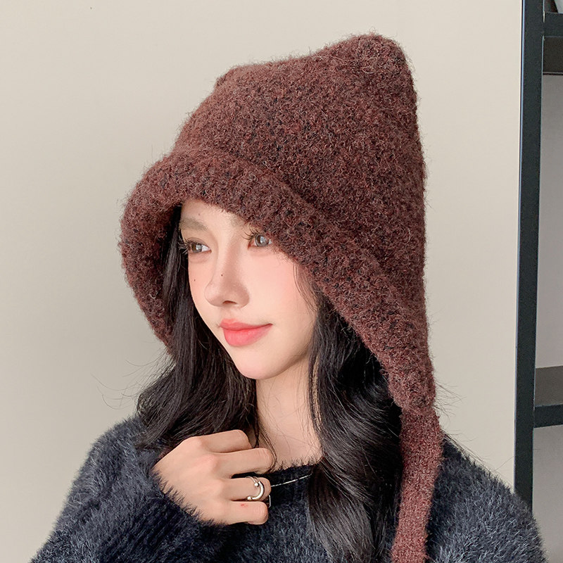 可爱小熊耳朵护耳帽女秋冬甜美百搭保暖毛线帽显脸小巴拉克拉法帽,服饰配件/皮带/帽子/围巾,帽子,淘宝优惠券,粉丝福利购,淘宝优惠卷