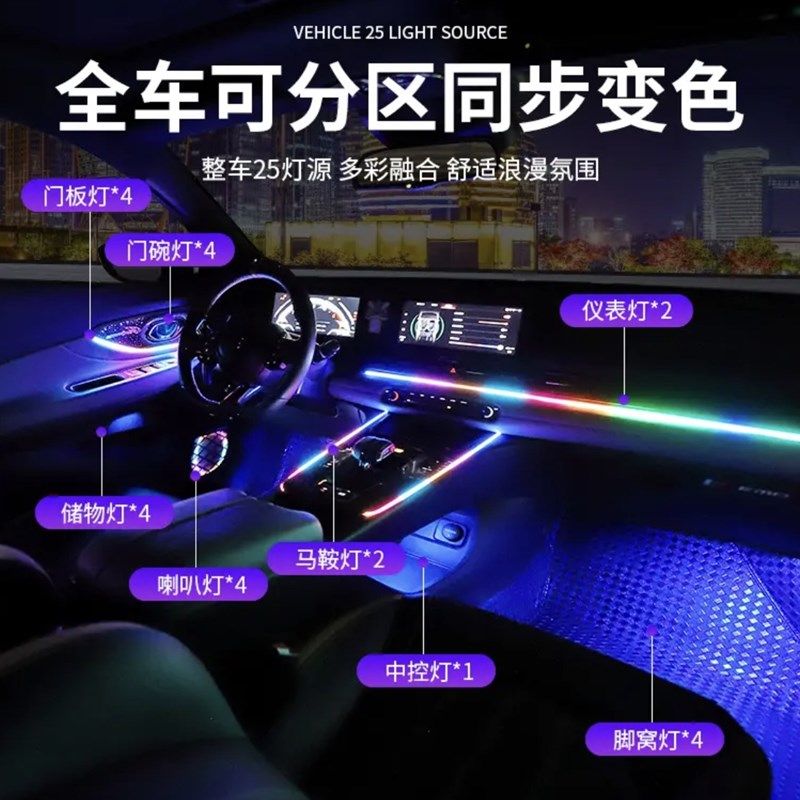 传祺影豹炫彩专车车内氛围灯改装汽车氛围灯/装饰灯服