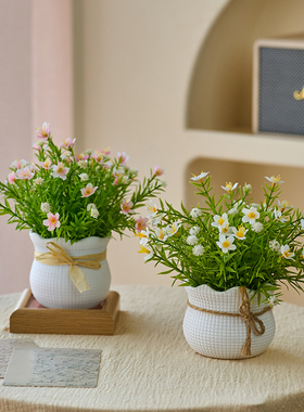 喜莱卡满天星仿真花摆设客厅餐桌装饰花艺摆件仿真绿植盆栽小盆花