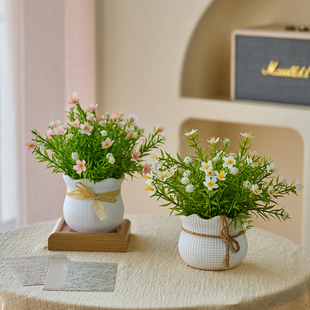 喜莱卡满天星仿真花摆设客厅餐桌装饰花艺摆件仿真绿植盆栽小盆花