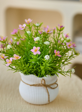 喜莱卡满天星仿真花摆设客厅餐桌装饰花艺摆件仿真绿植盆栽小盆花