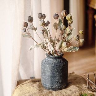 喜莱卡仿真花假花虞美人植物罂粟果插花花材摆件家居造景玄关装饰