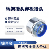 桥架管接头锌合金电缆穿板接头外牙穿线管加长镀锌管桥架接头