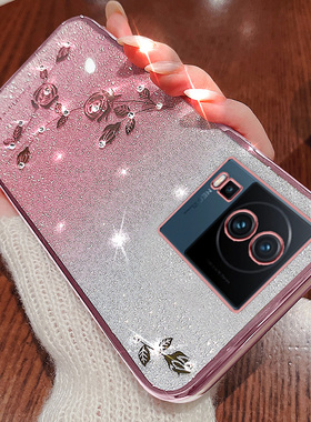 适用于vivoiqooneo7se手机壳iqooneo7竞速版保护硅胶套iqooneo7透明ipoo闪粉玫瑰全包防摔软壳noe7爱酷iq00女