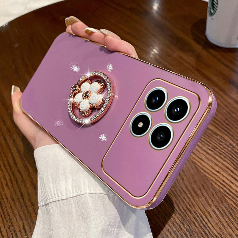 适用小米POCOF8Pro手机壳F8ultra保护硅胶套f8全包防摔海外国际版5g轻薄软壳女带花朵支架poco时尚轻奢ins风