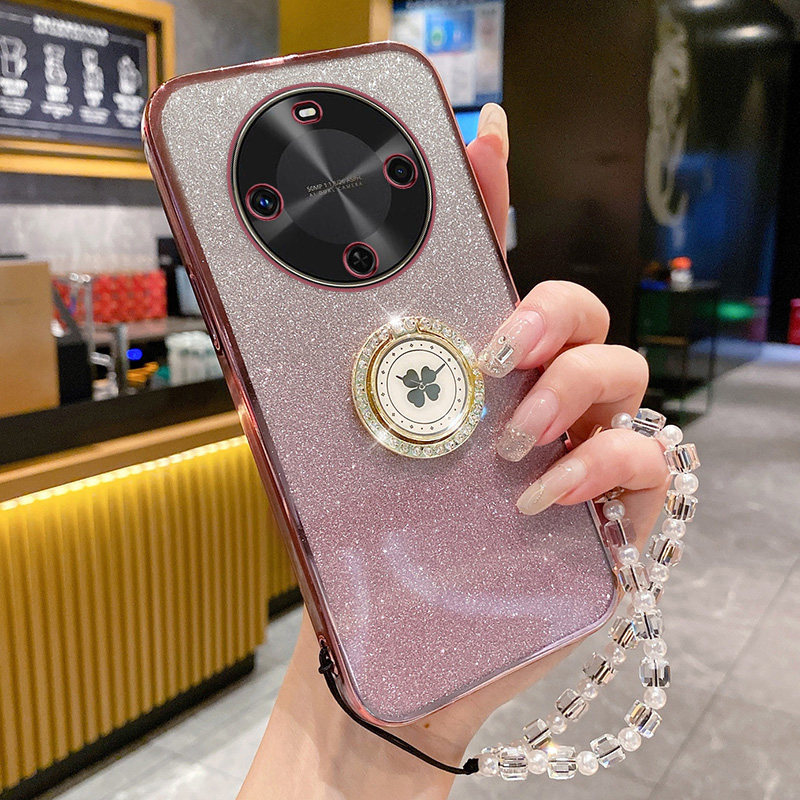 适用华为畅享70x尊享版手机壳畅想保护硅胶套BRE一AL80a全包防摔BREAL渐变闪粉软壳女带支架手链时尚ins新款