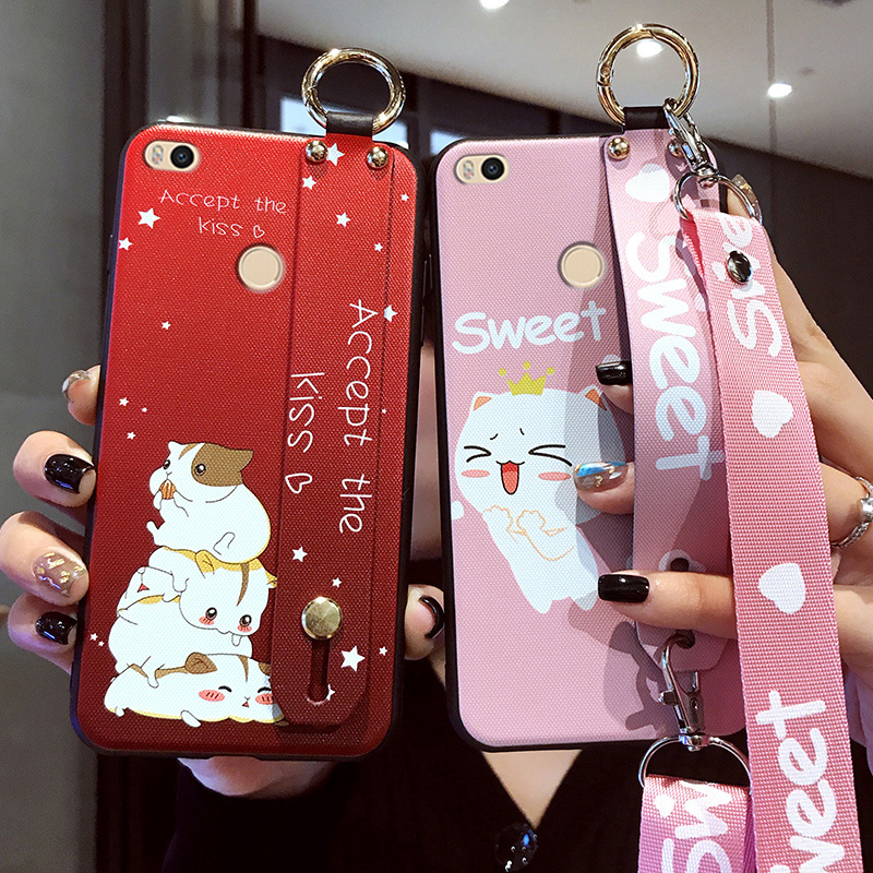 适用于小米max2手机壳女款小米max3硅胶保护套小mi max软外壳腕带全包防摔磨砂超薄腕带可爱卡通斜挎挂绳女潮