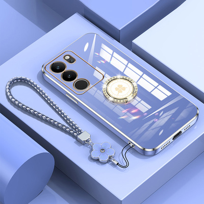 vivoS17手机壳四叶草手绳+支架