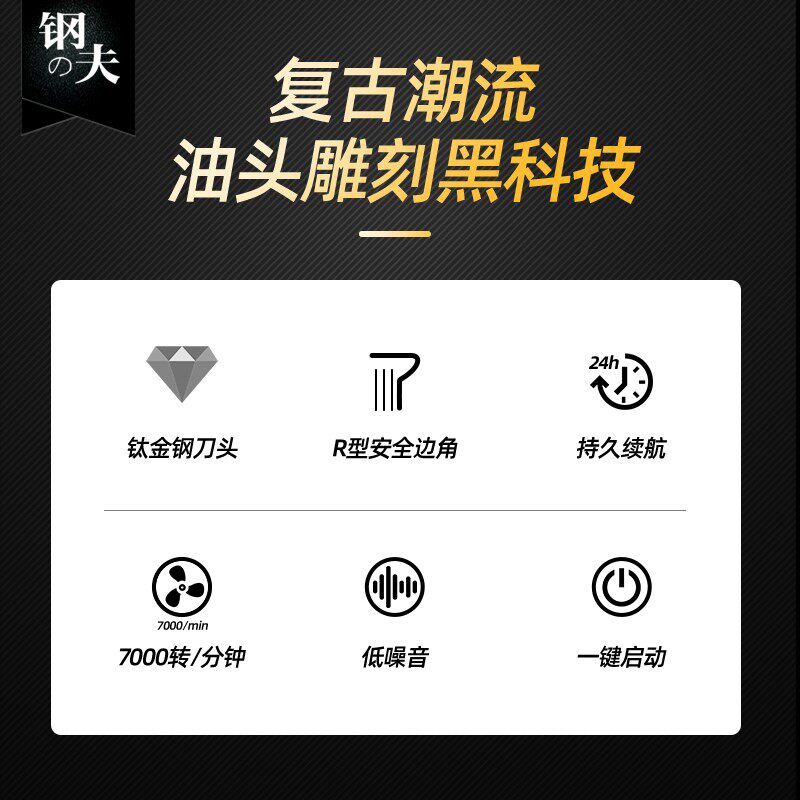 钢夫油头推剪发型师专用理发雕刻渐变电推子发廊专业刻字电推剪子