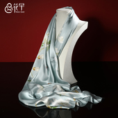 真丝丝巾送妈妈长辈女2026新款 桑蚕丝披肩中秋节国庆节披肩礼盒装