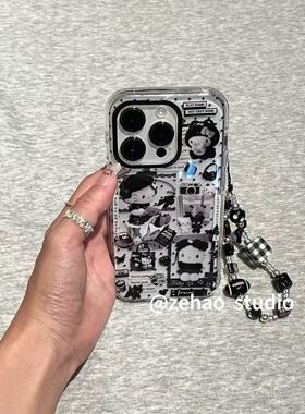 透明黑色系甜酷风kt适用于苹果17promax手机壳iphone16pro保护套1 · 透明黑色系甜酷风kt（单壳） iphone16