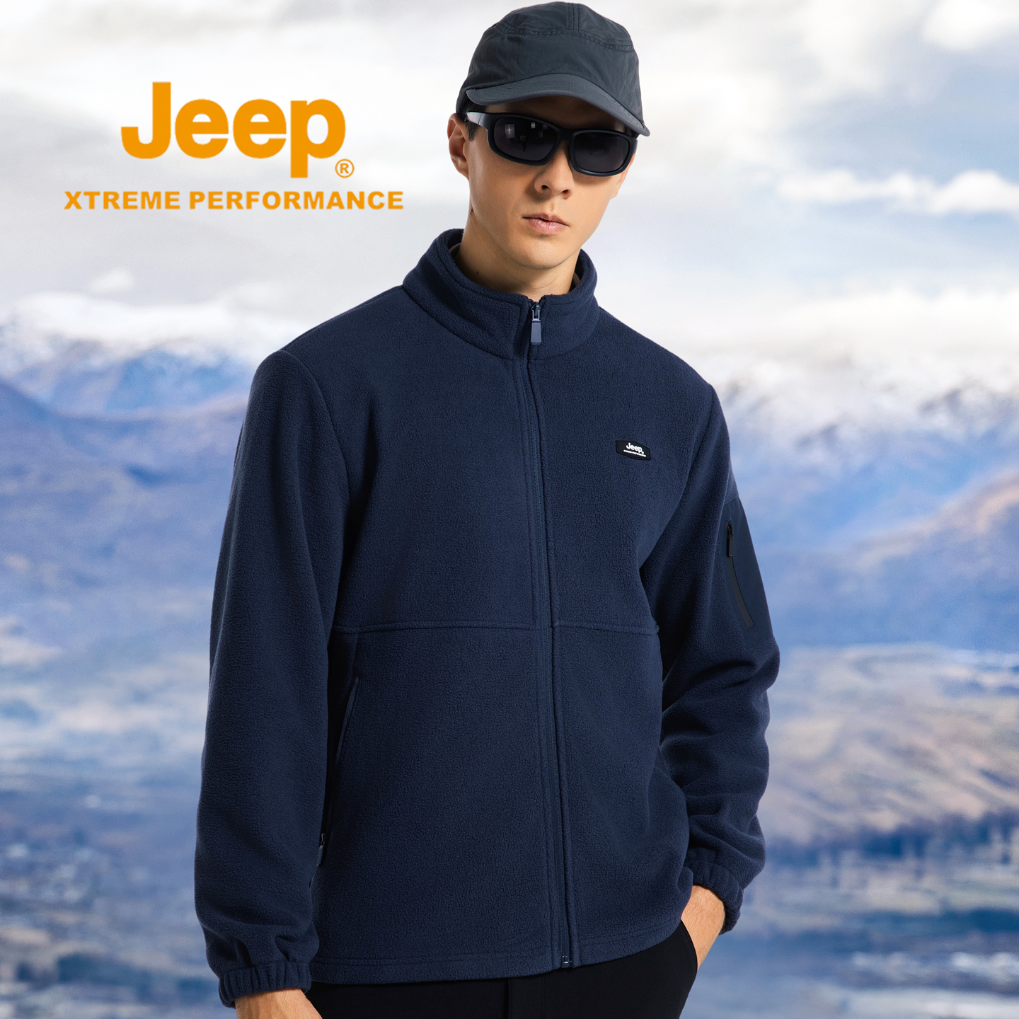 jeep抓绒衣男冬季保暖外套