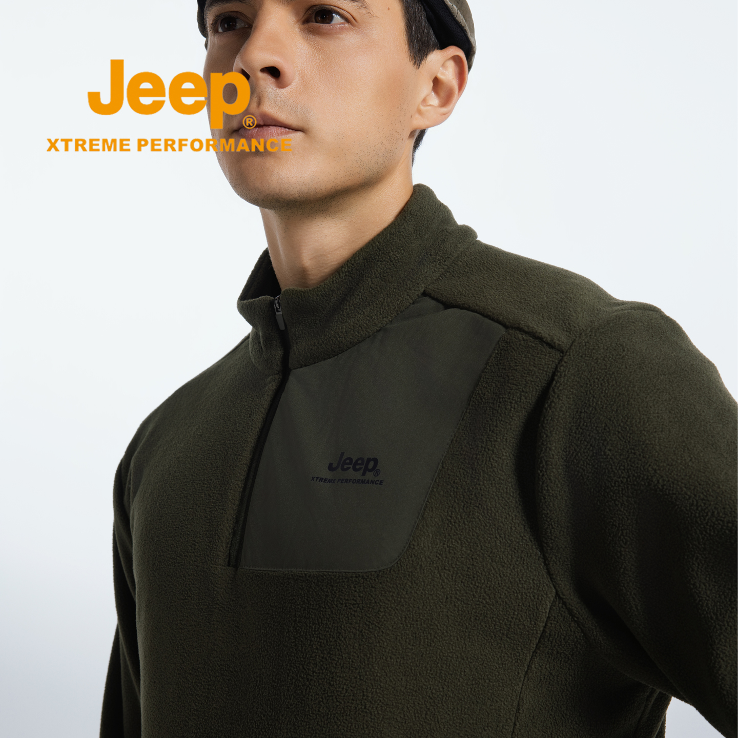 JEEP抓绒衣男冬季长袖T恤打底衫