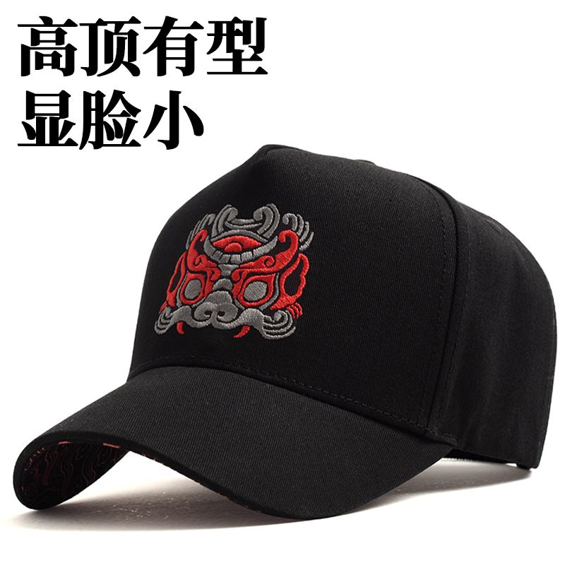国潮硬顶刺绣大头围棒球帽
