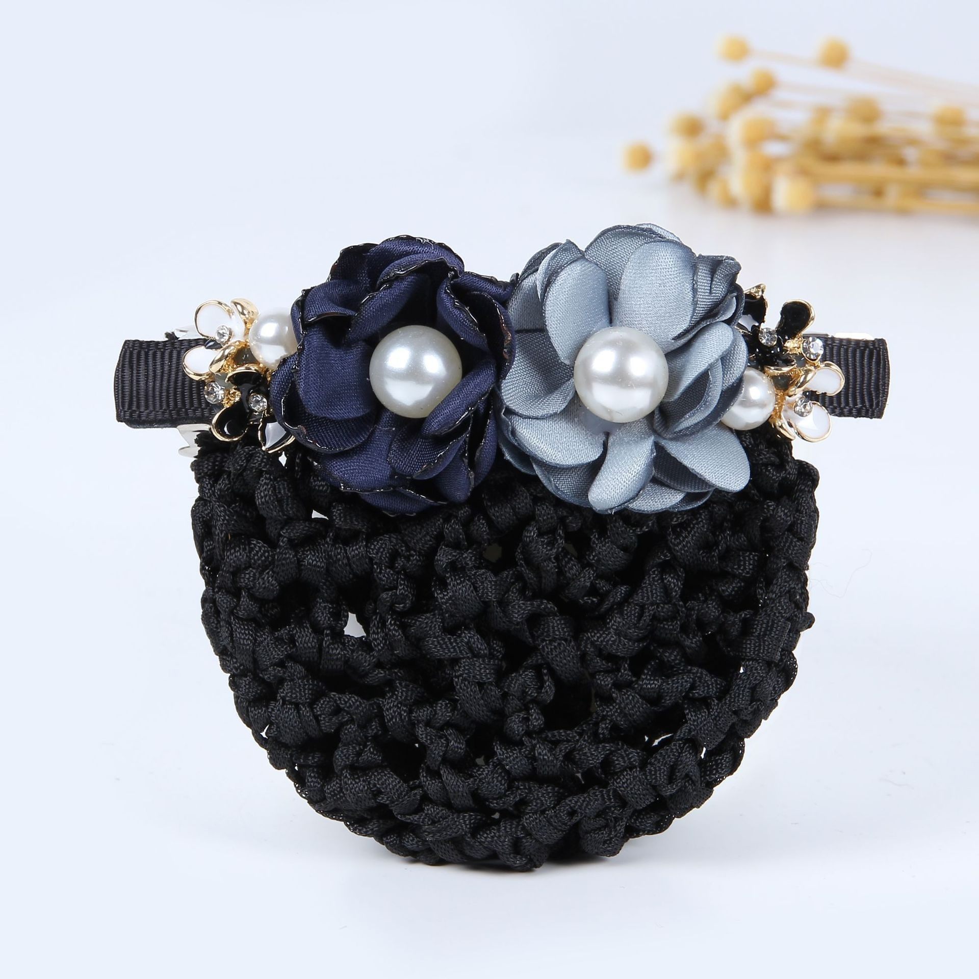 护士头花女发夹网兜职业发网银行医院空姐上班盘头发头饰发饰发卡