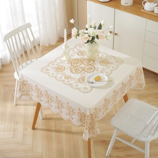 正方形网红餐桌布防水防油免洗八仙桌台布塑料四方桌茶几麻将盖布