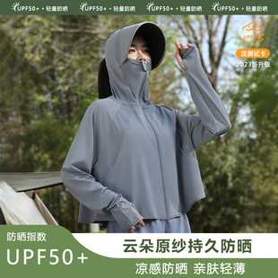 冰絲2025新款 防曬衣女款 防紫外線輕薄可拆卸大帽檐寬松手套防曬服