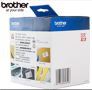 兄弟QL-800不干胶标签热敏纸DK-22251 62mm*15.24米 白底黑红双色