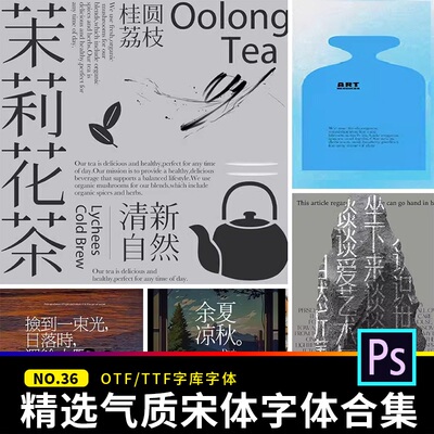 高级宋体中文字体procreate素材ppt可商用pr海报艺术ps字体包下载