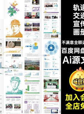 轨道交通宣传画册公司Ai源文件手册内页AI39P地铁排版轻轨封面