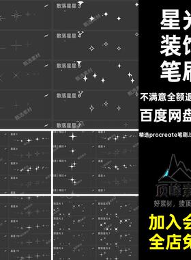 氛围装饰笔刷精选procreate笔刷.brushset格式感十字Procreate