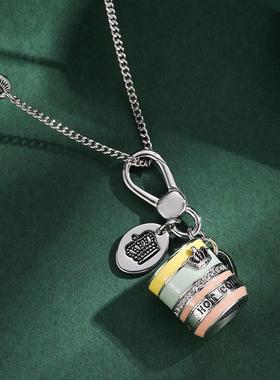 立体时尚热可可马克杯子吊坠